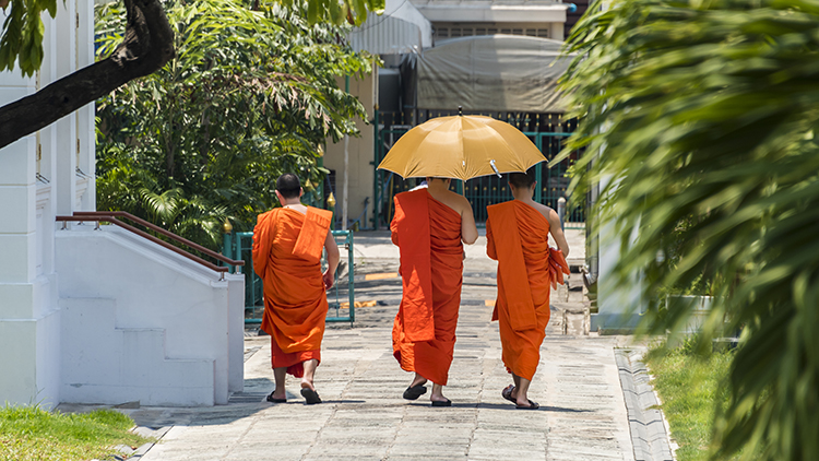 Umbrellas can keep the sun away as well as the rain.