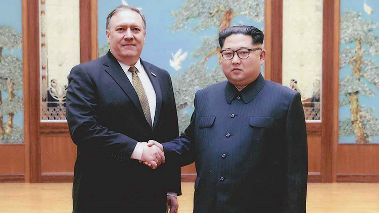 Mike Pompeo and North Korean leader Kim Jong Un