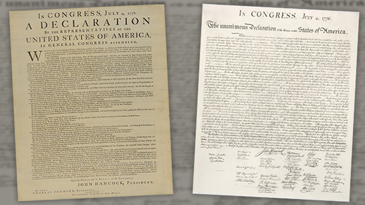 Dunlap Declaration of Independence; declaration by the representatives of the United States of America