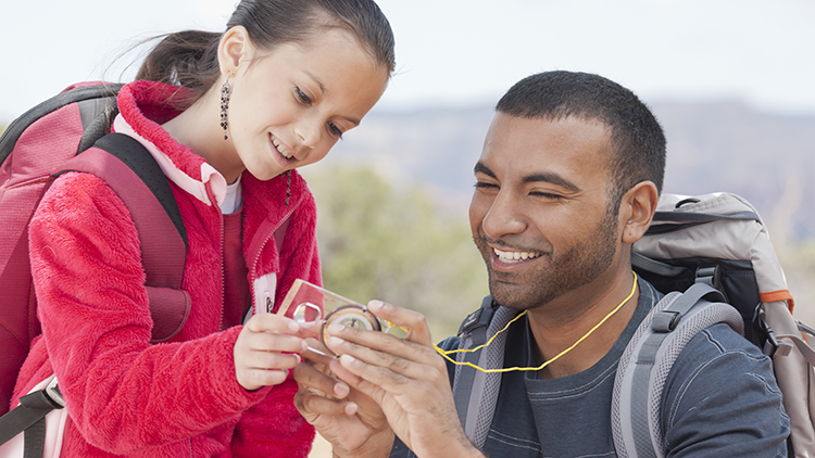 looking at compass