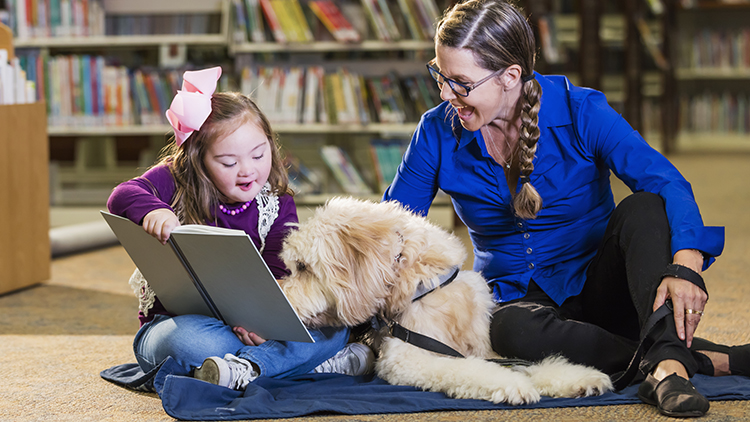 Girl with Therapy Dog