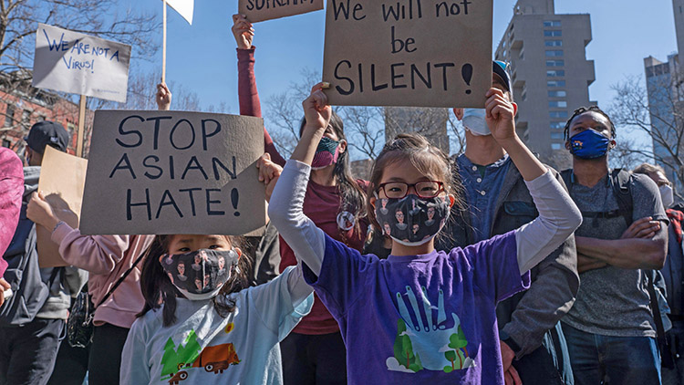 anti-Asian American discrimination rally